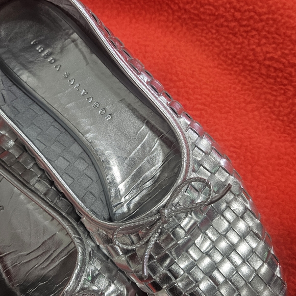 Freda Salvador Silver Woven Loafers - Picture 5 of 9